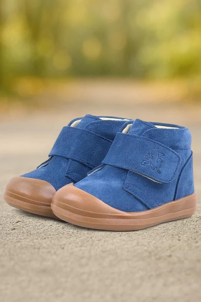 Rakerplus Yoohoo Hakiki Deri Lacivert Cırtlı Unisex Bebek Bot ürün görseli 1
