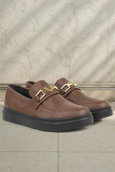 Rakerplus Taba Tokalı Loafer Çocuk Klasik Ayakkabı ürün görseli 1