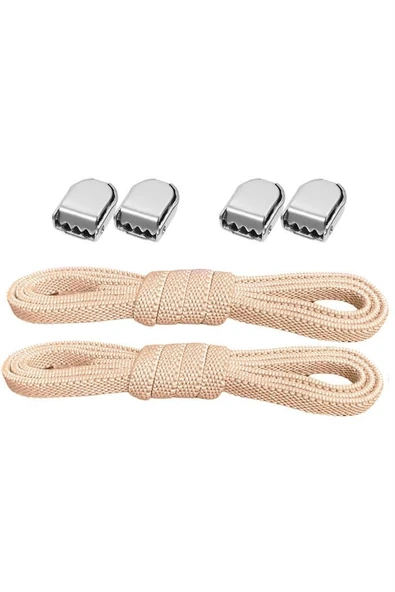Akıllı Kilitli Ayarlanabilir Pudra 6 MM Lastik Pratik Bağcık 1 Çift ürün görseli 1