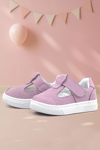 Rakerplus Bheem Hakiki Deri Pudra Cırtlı Bebek Sneaker Sandalet ürün görseli 1