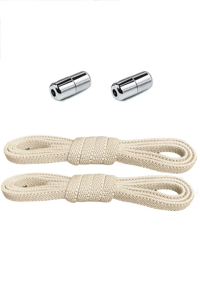 Ayarlanabilir 1 Çift Bej Vidalı Kapsül Uçlu 6 MM Lastik Pratik Bağcık ürün görseli 1