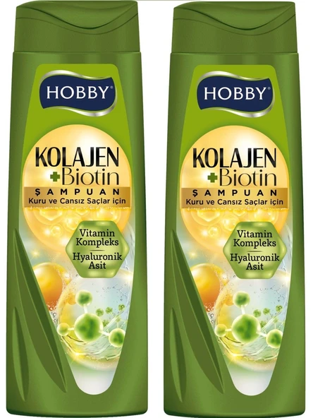 Hobby Şampuan Keratin Kafein Kuru Ve Cansız Saçlar Hyaluronik Asit 480 Ml x 2 Adet ürün görseli 1