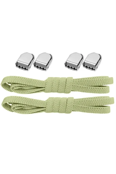 Akıllı Kilitli Ayarlanabilir Yeşil 6 MM Lastik Pratik Bağcık 1 Çift ürün görseli 1
