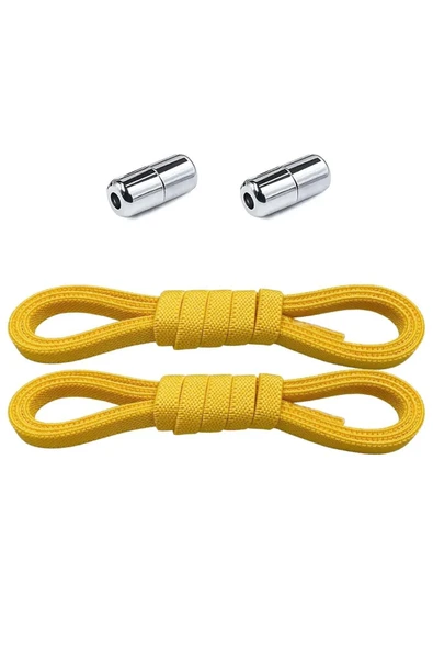 Ayarlanabilir 1 Çift Sarı Vidalı Kapsül Uçlu 6 MM Lastik Pratik Bağcık ürün görseli 1