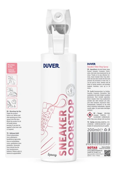 Duver Ayakkabı Deodorantı 200 ml - Resim 2