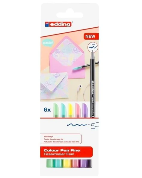 Edding Keçeli Pastel Kalem Seti 6lı 41200 ürün görseli 1