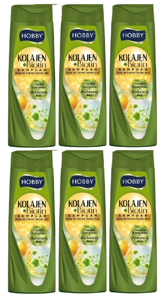 Hobby Şampuan Keratin Kafein Kuru Ve Cansız Saçlar Hyaluronik Asit 480 Ml x 6 Adet ürün görseli 1