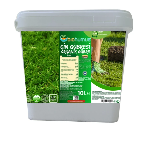 ÇİM için, Biohumus Organik gübre, Organik Sertifikalı, Kök geliştirici, toprak düzenleyici, bitki besleyici, 10 Litre ürün görseli 1