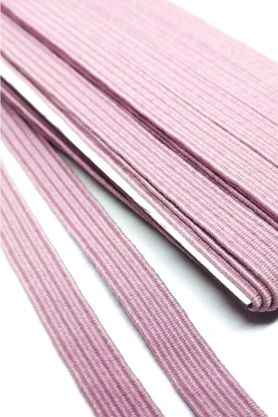 Pembe 6 mm 5 mt Dayanıklı Sert Yassı Elastik Şerit Lastik - Resim 2