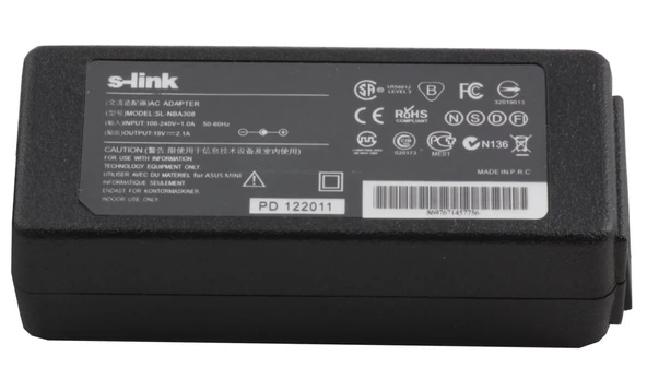 S-link SL-NBA308 40w19v 2.1a 2.5-0.7 Notebook Adaptörü ürün görseli 1