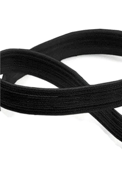 Siyah 20 mm 5 mt Dayanıklı Sert Yassı Elastik Şerit Lastik - Resim 2