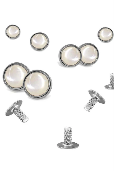 20 Adet Yarım Yuvarlak 8mm İnci Çakma Rivet ürün görseli 1