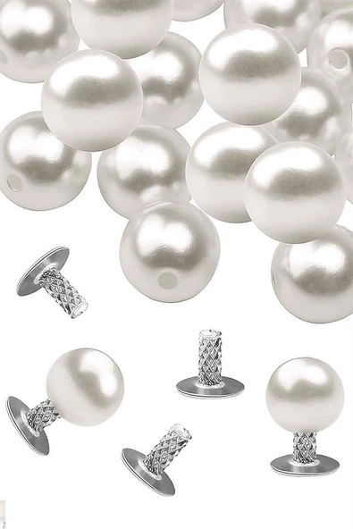 20 Adet Tam Yuvarlak 6mm İnci Çakma Rivet ürün görseli 1