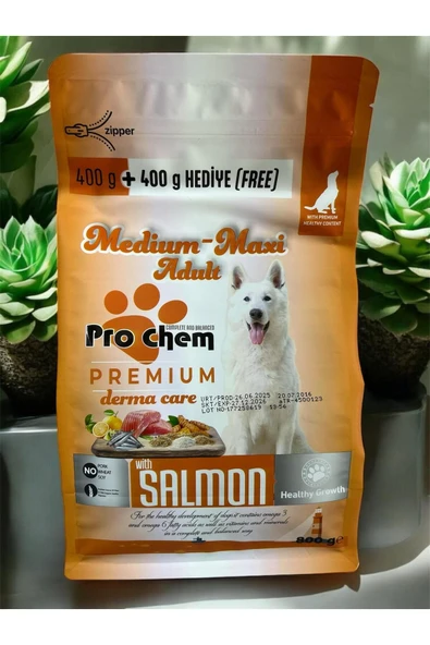 Pro Chem  Medium-Maxi Adult 400 g+ 400 g Hediye Pro Chem Yetişkin Köpek Maması ürün görseli 1