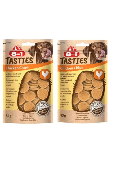 8in1  Tasties Chicken Chips Tavuk Cipsi Köpek Ödülü 85 Gr x 2 Adet ürün görseli 1