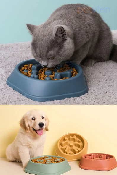 Petvien  Kedi Ve Köpek Yavaş Yeme Mama Kabı - Hızlı Yemeyi Engelleyici Yavaş Yeme Mama Kabı ürün görseli 1