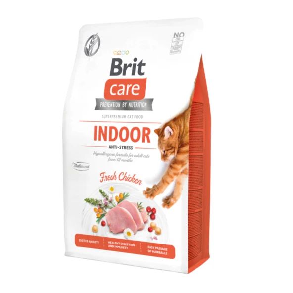 Brit Care Care Indoor Anti Stress Hypoallergenic Tavuklu Tahılsız Yetişkin Kedi Maması 2 Kg ürün görseli 1