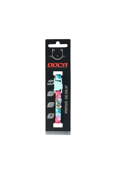 DOCA  Premium Safety Click Kedi Boyun Tasması Rainbow ürün görseli 1