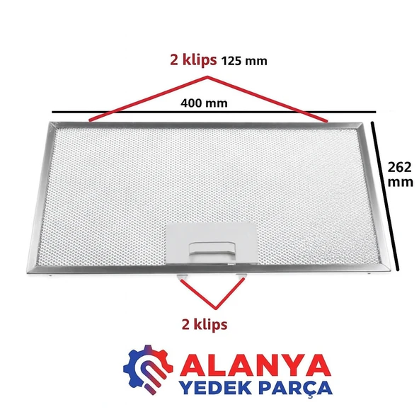 HGNM 400x262 Davlumbaz Metal Yağ Filtresi ürün görseli 1