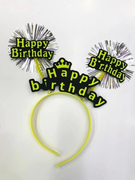 Mey İthalat® Happy Birthday Neon Renk Doğum Günü Tacı 12 Adet ürün görseli 1