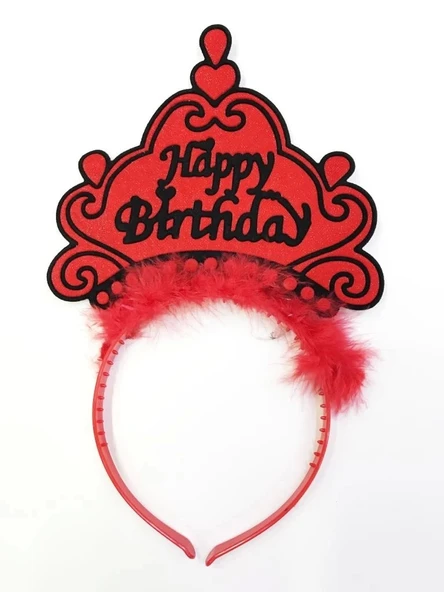 Mey İthalat® Happy Birthday Yazılı Neon Renk Taç 12 Adet ürün görseli 1