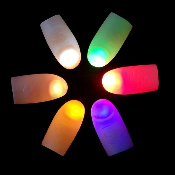 Mey İthalat® Led Işıklı Renkli Sihirli Parmak Işıklı Parmak Şaka Parmak 1 Adet ürün görseli 1