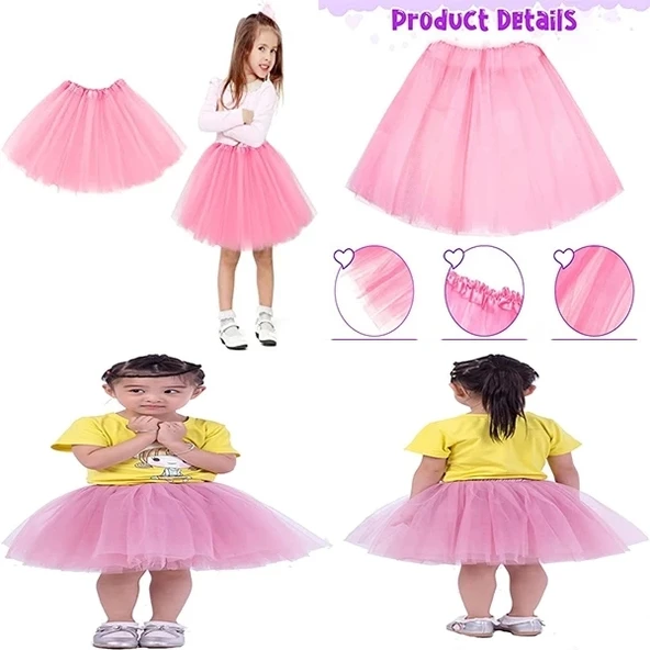 Mey İthalat® Pembe Renk Tütü Etek Bale Eteği Gösteri Eteği Çocuk Bebek Boy ürün görseli 1