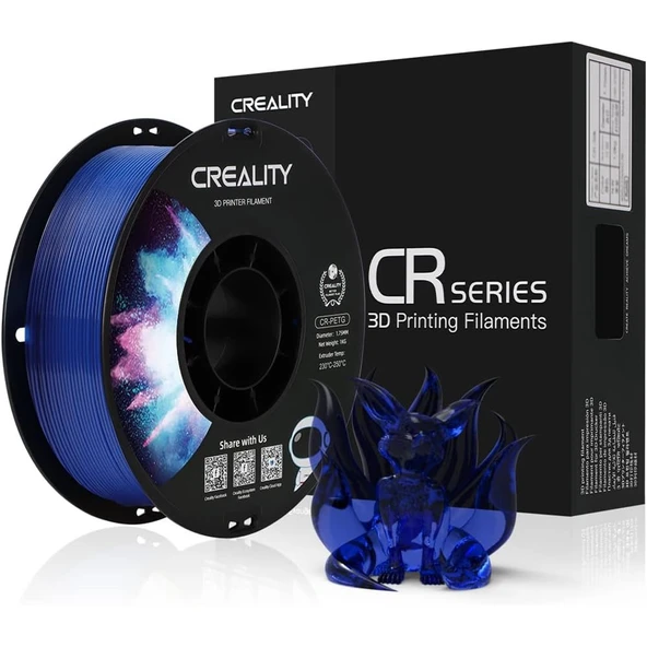 Creality Cr-Petg Şeffaf Mavi Filament 1.75mm 1000gr ürün görseli 1