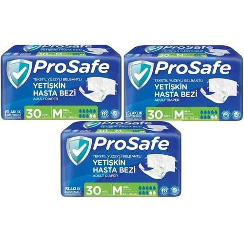 Prosafe BelBantlı Tekstil Yüzey Medium-Orta Boy 90 Adet (3pk*30) ürün görseli 1