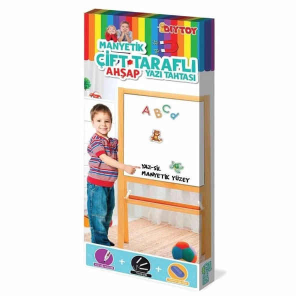 Mey İthalat® 2195 AYAKLI ÇİFT TARAFLI MANYETİK AHŞAP YAZI TAHTASI ürün görseli 1
