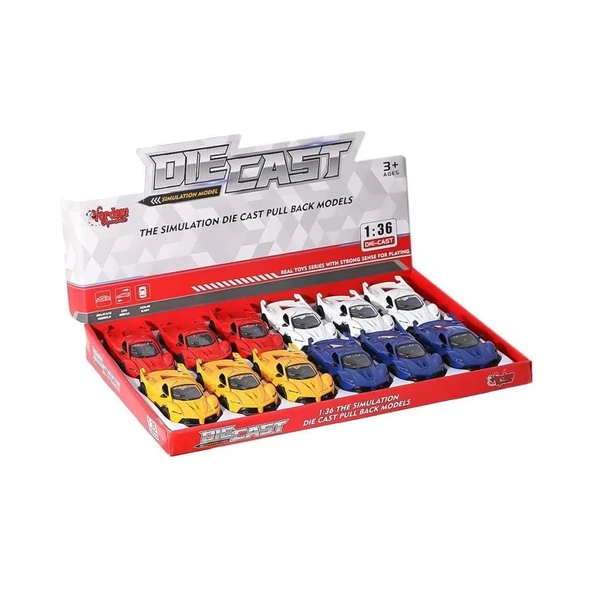 Mey İthalat® SR-1310-11-12-13 Çek Bırak Işıklı ve Müzikli Spor Araba 1:36 -Vardem ürün görseli 1