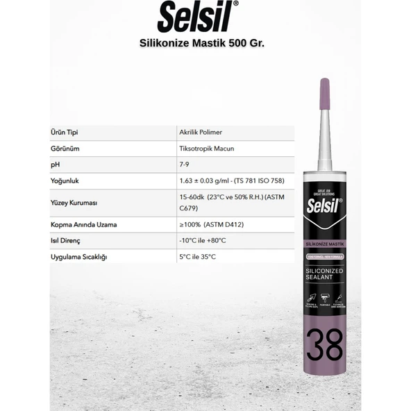 Selsil Silikonize Bronz Mastik 500 Gr. - 25 Adet - Resim 3