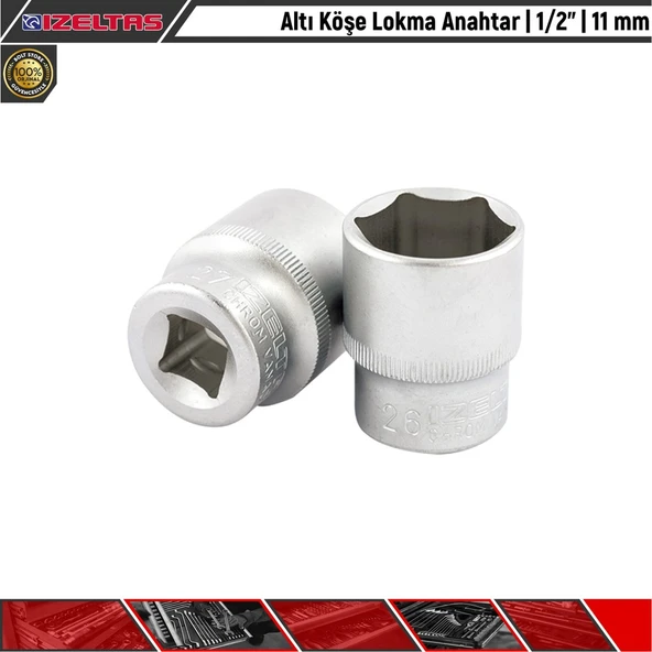 İzeltaş Altı Köşe Lokma Anahtar | 1/2” | 11 Mm ürün görseli 1