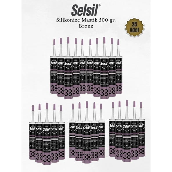 Selsil Silikonize Bronz Mastik 500 Gr. - 25 Adet ürün görseli 1
