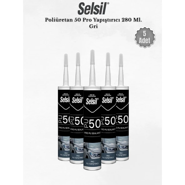 Selsil Poliüretan Mastik Gri 280 Ml. - 5 Adet ürün görseli 1
