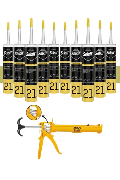 Silikonize Bronz Mastik 500 Gr. - 10 Adet +  Alüminyum Silikon Tabancası