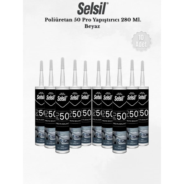 Selsil Poliüretan Mastik Beyaz 280 Ml. - 10 Adet ürün görseli 1