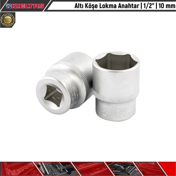 İzeltaş Altı Köşe Lokma Anahtar | 1/2” | 10 Mm ürün görseli 1
