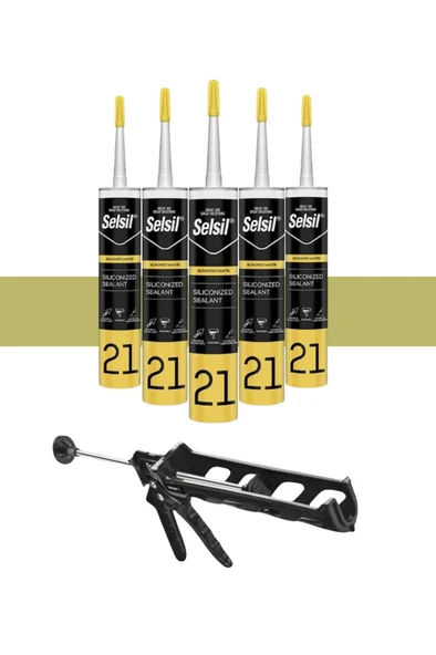 Silikonize Bronz Mastik 500 Gr. - 5 Adet + Plastik Silikon Tabancası