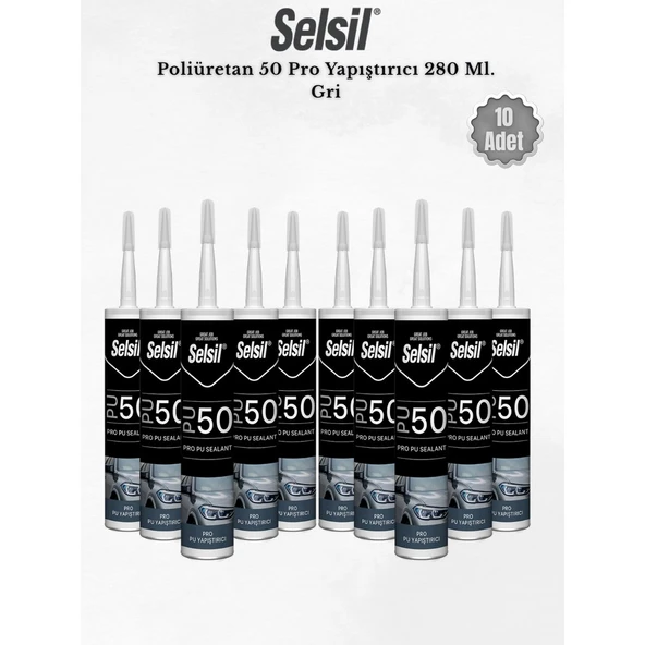 Selsil Poliüretan Mastik Gri 280 Ml. - 10 Adet ürün görseli 1