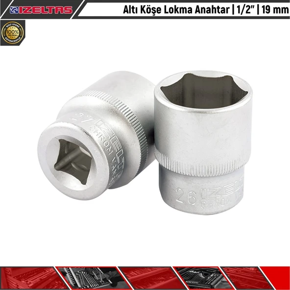 İzeltaş Altı Köşe Lokma Anahtar | 1/2” | 19 Mm ürün görseli 1