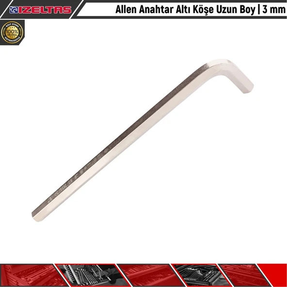 İzeltaş 4903220030 Altı Köşe Uzun Boy Allen Anahtar 3 Mm ürün görseli 1