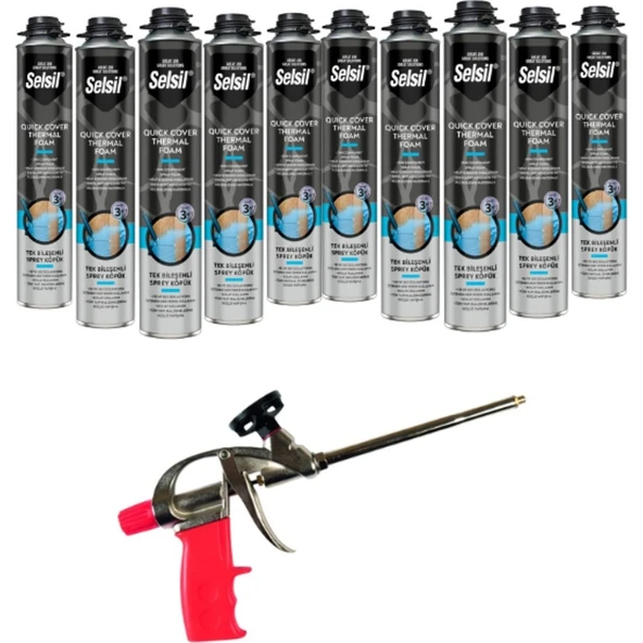 Selsil Thermal Foam Isı Ve Ses Yalıtım Köpüğü 850 Ml. (10 Adet),Demir Köpük Tabancası ürün görseli 1
