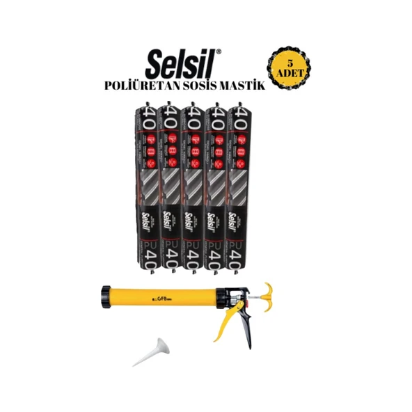 Selsil Sosis Pu Mastik 600 Ml. Beyaz (5 Adet),Sosis Tabancası 600 Ml ürün görseli 1