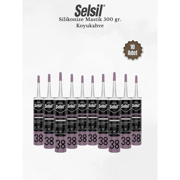 Selsil Silikonize Koyukahverengi Mastik 500 Gr - 10 Adet ürün görseli 1