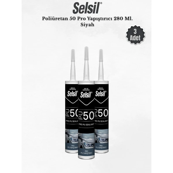 Selsil Poliüretan Mastik Siyah 280 Ml. - 3 Adet ürün görseli 1