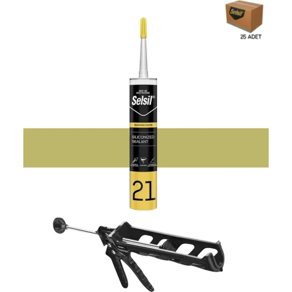 Selsil Silikonize Mastik 500 Gr Bronz (25 Adet), Plastik Tabanca ürün görseli 1