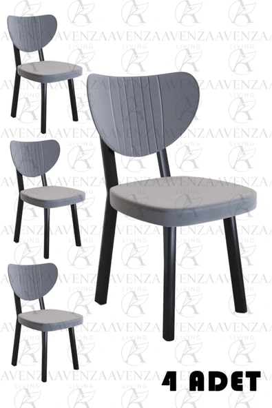 AVENZA LİVİNG ELMA SANDALYE GRİ 4 LÜ MUTFAK SANDALYESİ, YEMEK, BAHÇE, KAFE, MODERN ürün görseli 1