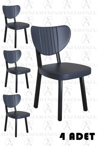 AVENZA LİVİNG ELMA SANDALYE 4 LÜ ANTRASİT MODERN MUTFAK SANDALYESİ, YEMEK, BAHÇE, KAFE, ürün görseli 1