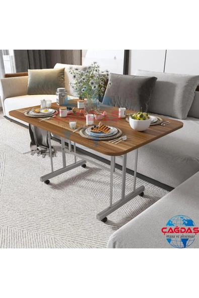 AVENZA LİVİNG Tekerlekli Masa Orta Sehpa 70 X110 CVZ Metal Ayak ürün görseli 1